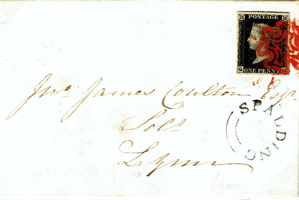 A Penny Black on an envelope