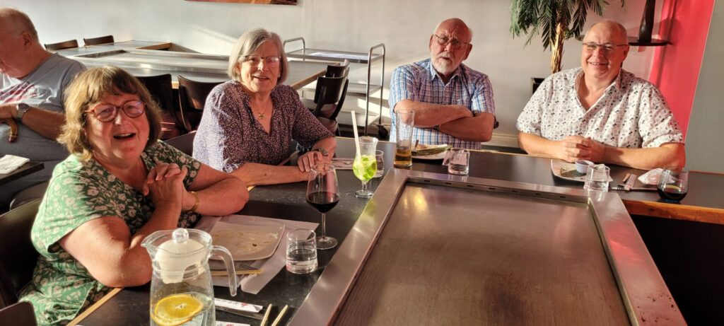 Happy diners after their meal at Katana